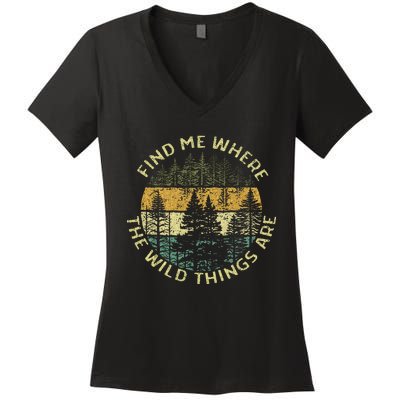 Find Me Where The Wild Things Are Outdoor Women's V-Neck T-Shirt