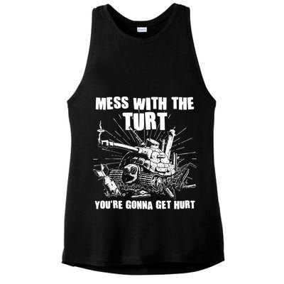 Funny Mess With The Turt You're Gonna Get Hurt Battle Turtle Ladies PosiCharge Tri-Blend Wicking Tank