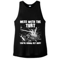 Funny Mess With The Turt You're Gonna Get Hurt Battle Turtle Ladies PosiCharge Tri-Blend Wicking Tank