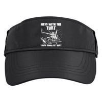 Funny Mess With The Turt You're Gonna Get Hurt Battle Turtle Adult Drive Performance Visor