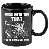 Funny Mess With The Turt You're Gonna Get Hurt Battle Turtle 11oz C Handle Ceramic Mug