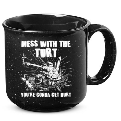 Funny Mess With The Turt You're Gonna Get Hurt Battle Turtle 15oz Campfire Ceramic Mug