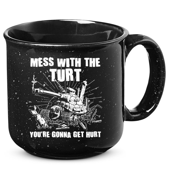 Funny Mess With The Turt You're Gonna Get Hurt Battle Turtle 15oz Campfire Ceramic Mug