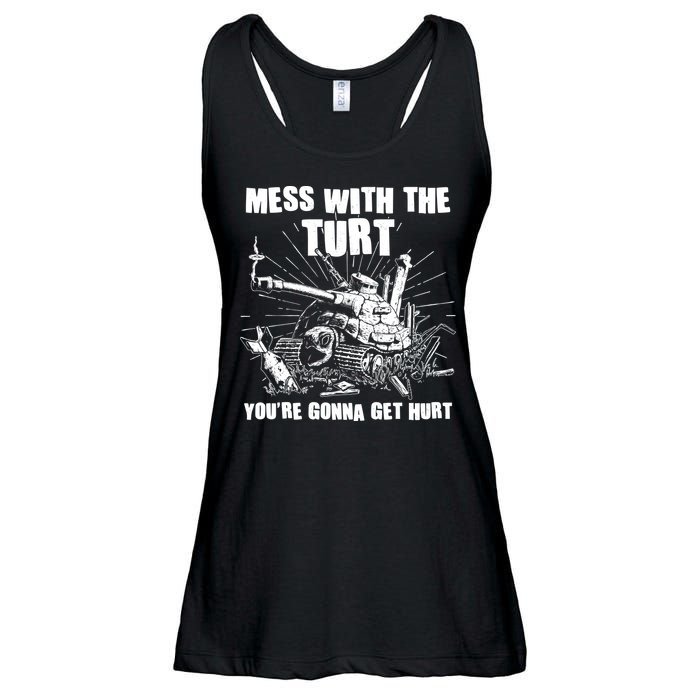 Funny Mess With The Turt You're Gonna Get Hurt Battle Turtle Ladies Essential Flowy Tank
