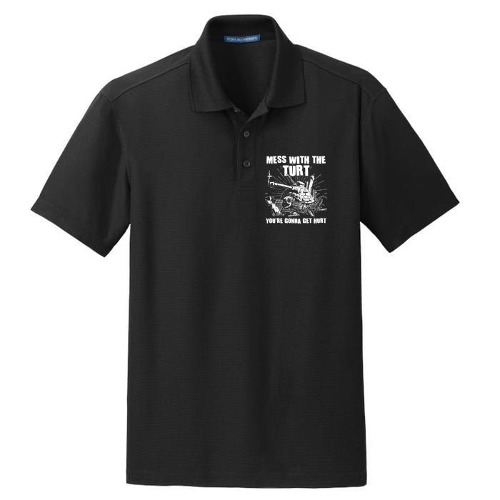 Funny Mess With The Turt You're Gonna Get Hurt Battle Turtle Dry Zone Grid Polo