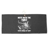 Funny Mess With The Turt You're Gonna Get Hurt Battle Turtle Large Microfiber Waffle Golf Towel