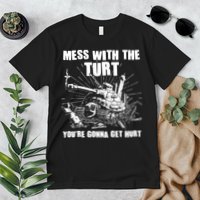 Funny Mess With The Turt You're Gonna Get Hurt Battle Turtle Premium T-Shirt