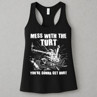 Funny Mess With The Turt You're Gonna Get Hurt Battle Turtle Womens Tank Top