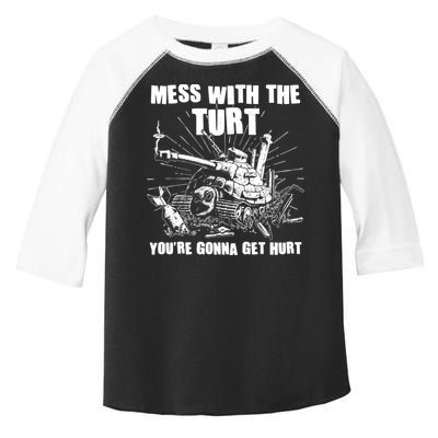 Funny Mess With The Turt You're Gonna Get Hurt Battle Turtle Toddler Fine Jersey T-Shirt