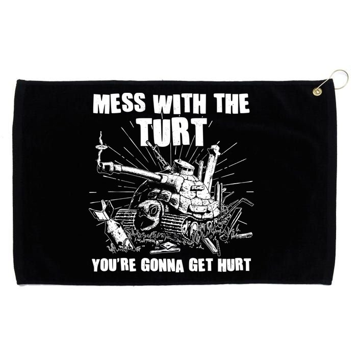 Funny Mess With The Turt You're Gonna Get Hurt Battle Turtle Grommeted Golf Towel