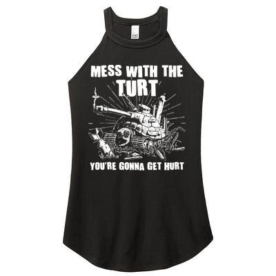 Funny Mess With The Turt You're Gonna Get Hurt Battle Turtle Women's Perfect Tri Rocker Tank