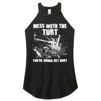 Funny Mess With The Turt You're Gonna Get Hurt Battle Turtle Women's Perfect Tri Rocker Tank