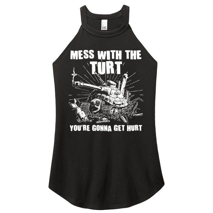 Funny Mess With The Turt You're Gonna Get Hurt Battle Turtle Women's Perfect Tri Rocker Tank