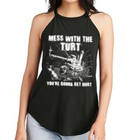 Funny Mess With The Turt You're Gonna Get Hurt Battle Turtle Women's Perfect Tri Rocker Tank