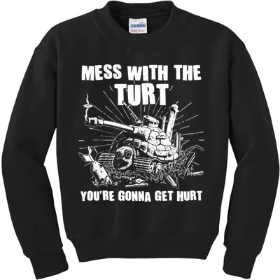 Funny Mess With The Turt You're Gonna Get Hurt Battle Turtle Kids Sweatshirt