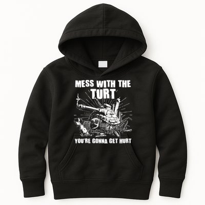 Funny Mess With The Turt You're Gonna Get Hurt Battle Turtle Kids Hoodie
