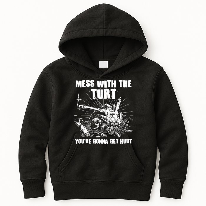 Funny Mess With The Turt You're Gonna Get Hurt Battle Turtle Kids Hoodie