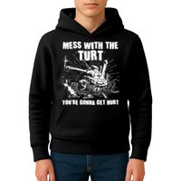 Funny Mess With The Turt You're Gonna Get Hurt Battle Turtle Kids Hoodie