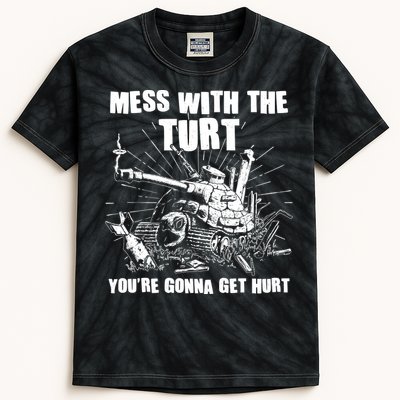 Funny Mess With The Turt You're Gonna Get Hurt Battle Turtle Kids Tie-Dye T-Shirt
