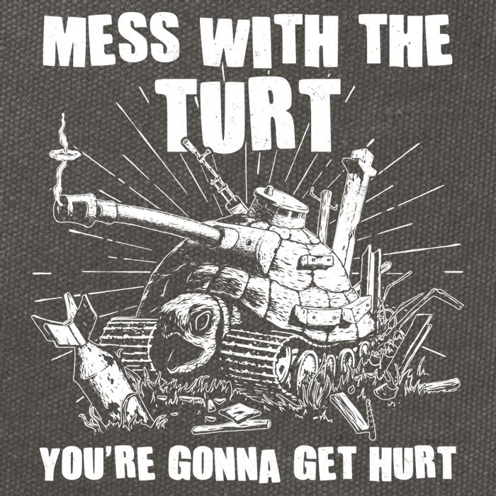 Funny Mess With The Turt You're Gonna Get Hurt Battle Turtle Cotton Canvas Backpack