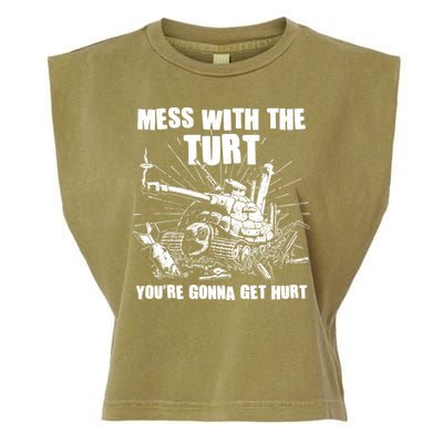 Funny Mess With The Turt You're Gonna Get Hurt Battle Turtle Garment-Dyed Women's Muscle Tee