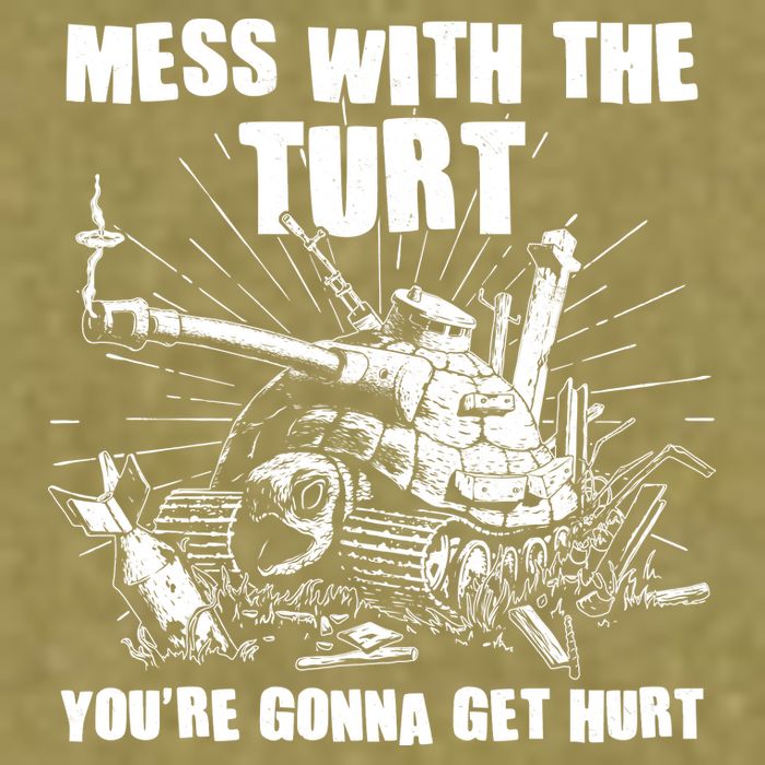 Funny Mess With The Turt You're Gonna Get Hurt Battle Turtle Garment-Dyed Women's Muscle Tee