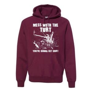 Funny Mess With The Turt You're Gonna Get Hurt Battle Turtle Premium Hoodie