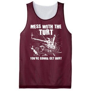 Funny Mess With The Turt You're Gonna Get Hurt Battle Turtle Mesh Reversible Basketball Jersey Tank