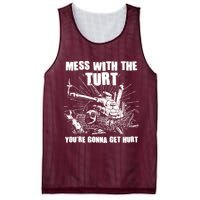 Funny Mess With The Turt You're Gonna Get Hurt Battle Turtle Mesh Reversible Basketball Jersey Tank