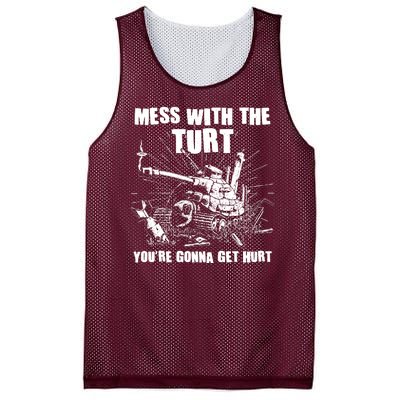 Funny Mess With The Turt You're Gonna Get Hurt Battle Turtle Mesh Reversible Basketball Jersey Tank