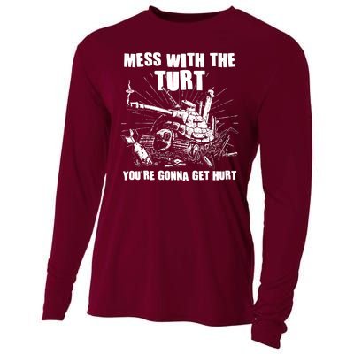 Funny Mess With The Turt You're Gonna Get Hurt Battle Turtle Cooling Performance Long Sleeve Crew