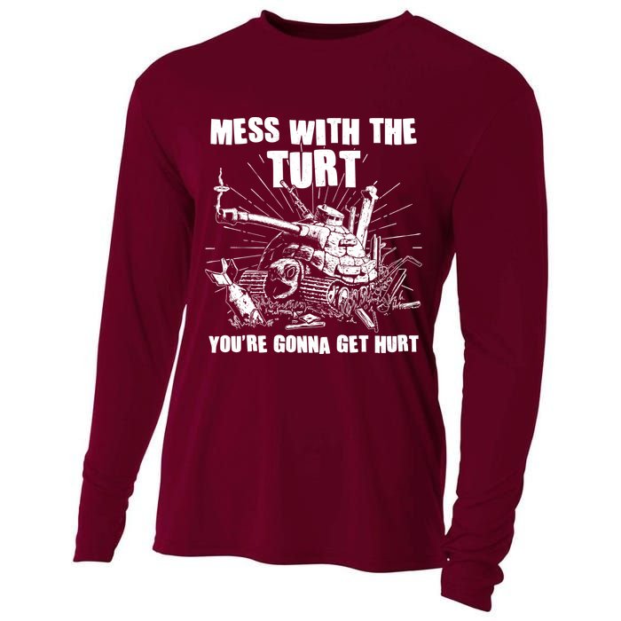 Funny Mess With The Turt You're Gonna Get Hurt Battle Turtle Cooling Performance Long Sleeve Crew