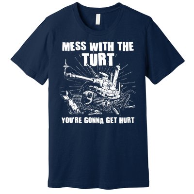 Funny Mess With The Turt You're Gonna Get Hurt Battle Turtle Premium T-Shirt