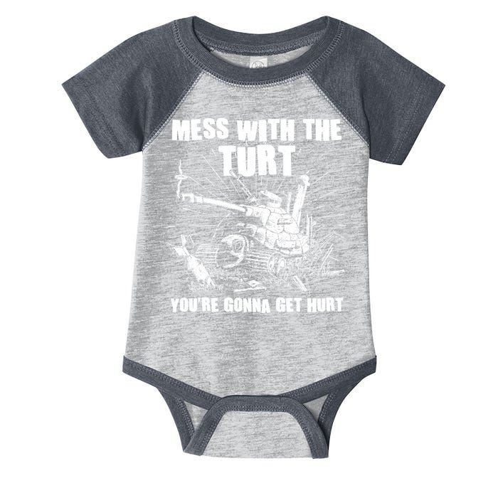 Funny Mess With The Turt You're Gonna Get Hurt Battle Turtle Infant Baby Jersey Bodysuit