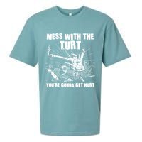 Funny Mess With The Turt You're Gonna Get Hurt Battle Turtle Sueded Cloud Jersey T-Shirt