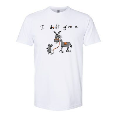 Funny Mouse Walking A Donkey I Don't Give Rats Ass Great Gift Softstyle® CVC T-Shirt