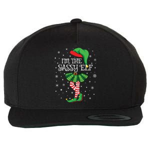 Family Matching Women Girls Im The Sassy Elf Christmas Wool Snapback Cap