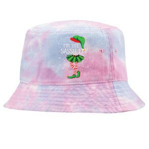 Family Matching Women Girls Im The Sassy Elf Christmas Tie-Dyed Bucket Hat