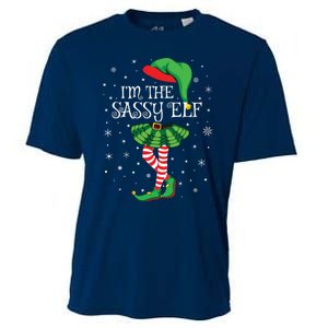 Family Matching Women Girls Im The Sassy Elf Christmas Cooling Performance Crew T-Shirt