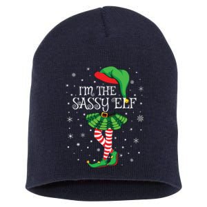 Family Matching Women Girls Im The Sassy Elf Christmas Short Acrylic Beanie