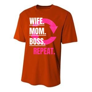 Funny Mom Wife Sister Daughter Boss Repeat Cycle Gift Performance Sprint T-Shirt