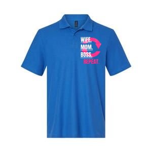 Funny Mom Wife Sister Daughter Boss Repeat Cycle Gift Softstyle Adult Sport Polo