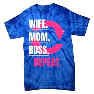 Funny Mom Wife Sister Daughter Boss Repeat Cycle Gift Tie-Dye T-Shirt