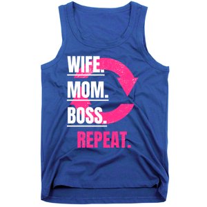 Funny Mom Wife Sister Daughter Boss Repeat Cycle Gift Tank Top