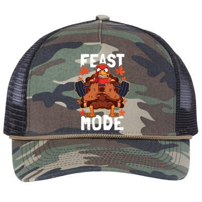 Feast Mode Weightlifting Turkey Day Thanksgiving Christmas Retro Rope Trucker Hat Cap