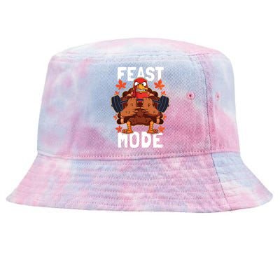 Feast Mode Weightlifting Turkey Day Thanksgiving Christmas Tie-Dyed Bucket Hat