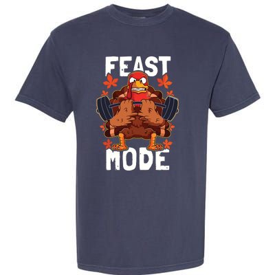 Feast Mode Weightlifting Turkey Day Thanksgiving Christmas Garment-Dyed Heavyweight T-Shirt