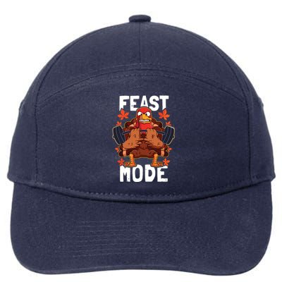 Feast Mode Weightlifting Turkey Day Thanksgiving Christmas 7-Panel Snapback Hat