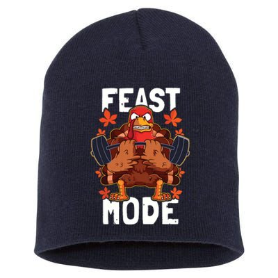 Feast Mode Weightlifting Turkey Day Thanksgiving Christmas Short Acrylic Beanie