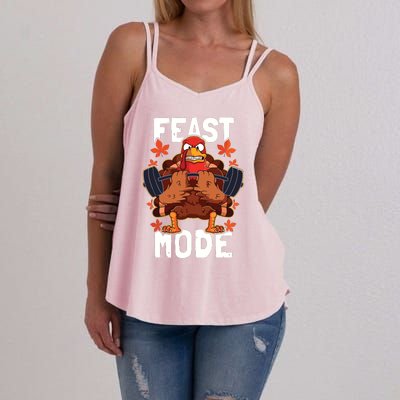 Feast Mode Weightlifting Turkey Day Thanksgiving Christmas Women's Strappy Tank